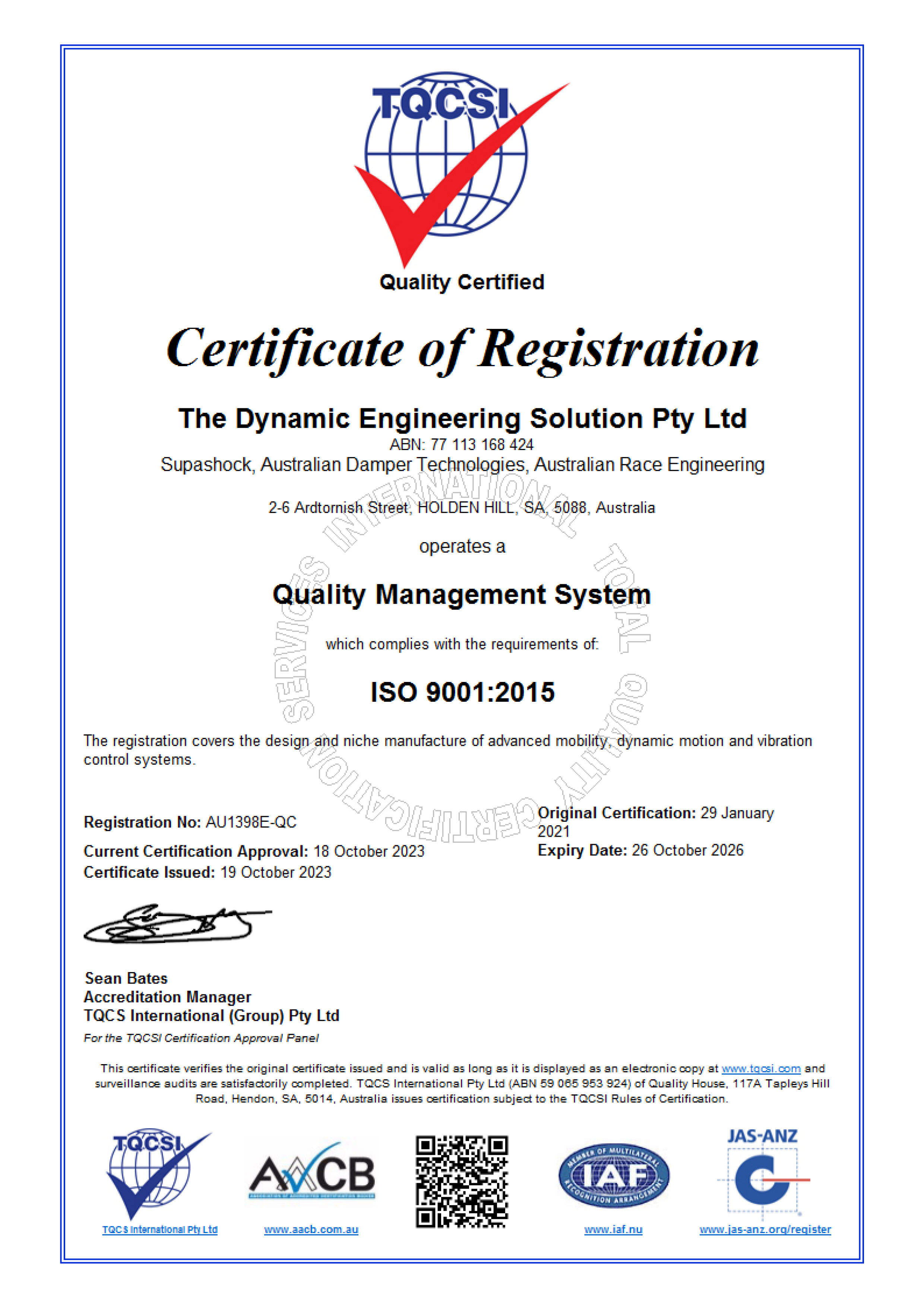 Supashock ISO 14001 2015